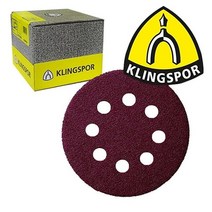 클링스포(Klingspor) PS22 5인치(125mm) 원형 8홀 원형페파 샌드페이퍼 60방-400방 50매(1통) 페인트 충전재 플라스틱 목재 금속 작업등에 적합, 320방(50매)