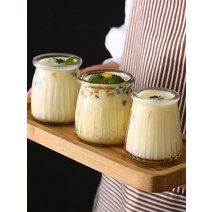 QooH 푸딩병 무스컵 유리컵 푸딩컵 요구르트병 유리병 베이킹몰드 뚜껑 있음, 150ML*10개