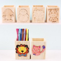 아이토빅 원목 캐릭터 연필꽂이 그리기DIY, 1개, 15.부엉이