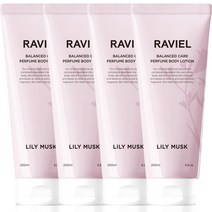 RAVIEL 밸런스드 케어 퍼퓸 바디로션 릴리머스크향, 4개, 200ml