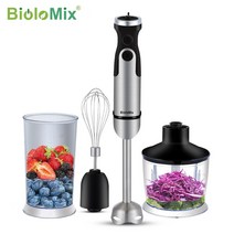 미니믹서기 가정용믹서기 biolomix 1200w 4-in-1 침지 핸드 스틱 블렌더 믹서 야채 고기 분쇄기 800ml 초퍼 털 600ml 스무디 컵, 220-240v, 나는 플러그