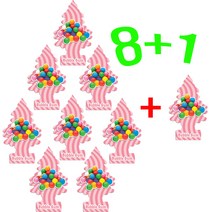 리틀트리 방향제 8+1 차량용 방향제 총 (9개) 종이방향제 디퓨져 미국산 옷장 화장실 방향제, 버블 껌(9개)