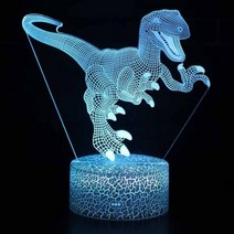 쥬라기 공룡 3D Led 램프 티라노사우루스 영화 동물 야간 조명 침실 침대 머리맡 테이블 램프 홈 데코레이션 선물, MY24, 16 color remote cont