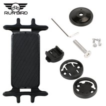 RUNBIRD 스템 자전거 스마트폰 거치대 세트, 블랙