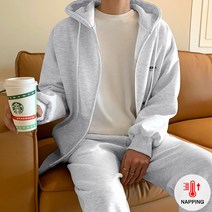 조군샵 원써밋 백프린팅 기모 후드집업_JK3596