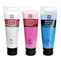 [알파] [사쿠라]아크릴물감 75ml (색상 선택), 옵션:[6062900]LightBlue