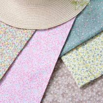 잔꽃 패턴 원단, 브라운