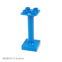 롱브릭타일 접착식파벽돌 파벽돌 빌딩 블록 장난감 어린이용 큰 입자 집 부품 액세서리 창문 벽 지붕, 26 Short pillar blue