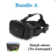 게임 가상현실 VR VR Shinecon 새로운 3D 가상 현실 게임용 안경 헤드셋 iPhone 및 Android 전화와 호환 G1, Bundle A