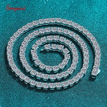 모이사나이트 목걸이 프로포즈 반지 실버 인조 다이아몬드 귀걸이 생일 선물 MOISSANITE 스털링 로듐 도금 여성용 테니스 모조 파티 쥬얼리 925 펜던트 4mm 3mm