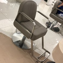미용실의자 발판식 헤어의자 미용 샴푸 전동의자 미용가구 이발 커트 카페, 그레이