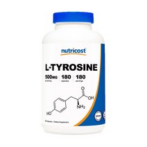 뉴트리코스트 L-티로신 타이로신 대용량 180캡슐 / Nutricost L-Tyrosine Capsules, 1개, 180정