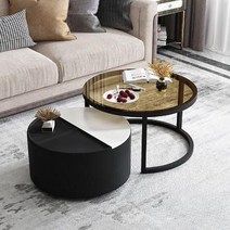 거실상 좌탁 엔틱느낌 북유럽 커피 미니멀리스트 라운드 메이크업 찻상 6인용 자취방, K