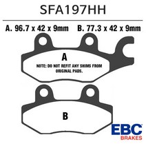 EBC 버그만400 우측 프론트 브레이크패드 SFA197HH, 1개