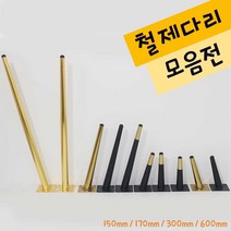 리폼플러스 YS철제가구다리모음 가구다리 상다리 발통 사선다리, 3. YS철직선다리150용_블랙&골드