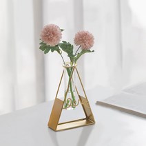 소비르 철제 꽃병 인테리어소 소품 조화 화병, 07세모+국화