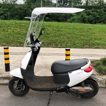 오토바이 스쿠터 배달 지붕 우산 차양막 덮개 우비 바람막이 윈드스크린 캐노피 가림막 햇빛가리개 연장가중 7자 전동 우막 전차비바람을 가리다-113577, 01.롱 화이트 백미러 핏, 1개