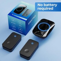 자체 전원 방수 무선 초인종 도어 벨 차임 링 배터리 없음 전기 유럽영국미국 플러그 스마트 홈 1 2 버튼 수신기, 2Button 1Receiver+UK