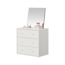 한샘 보나 3단 서랍장 80cm + 거울 세트, G: 화이트_다크그레이(G)