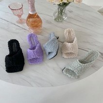 브이와이 여자 킬힐 스틸레토 FW 스퀘어 뽀글이뮬 슬리퍼