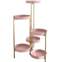 철재화분다이 원목화분선반 정리대노르딕 라이트 럭셔리 금속 실내 식물 스탠드 다층 플로어 타입 친환경, 12 Tray Gold Frame