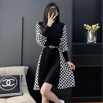 블링앤수 여성 터틀넥 오피스 울 원피스 KZZ880