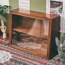 원목 빈티지 보관함 컵 보관 상자 유리 캐비닛 디스플레이 향수 화장품 정리대, 원목 빈티지 수랍장