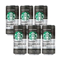 스타벅스 파이크 플레이스 로스트 블랙 커피 200ml × 6캔