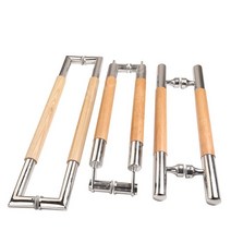 강화도어손잡이 유리문손잡이 베란다손잡이 철문 스텐, 오크, 총 길이 600mm