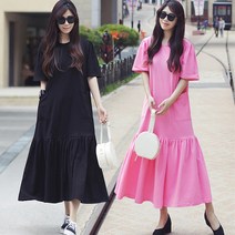 제이앤지니 DR-893 베라 반소매 데일리 빅사이즈 롱 원피스(44~88 사이즈)