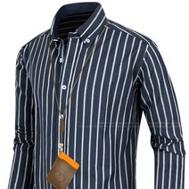 남자 스트라이프 네이비 셔츠 구김없는 옥스포드 남성 와이셔츠 정장셔츠 빅사이즈 95~130