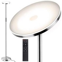 거실 장스탠드 북유럽스타일 미국 outon 플로어 램프 30w 2400lm led 현대 토치에르 스카이 램프 4색 온도의 밝은 스탠딩 램프 무단 조광기 원격 터치 제어 거실, 브러시드 스틸