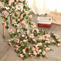 웨딩아치 조화 꽃 장식 소품 장미아치 촬영 스튜디오 250cm flower vine 홈, 주황색
