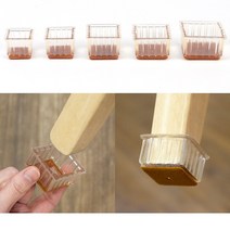 코볼 투명 사각 의자발커버 4P 국산 5size 의자소리 방지 식탁의자소음방지, 36mm