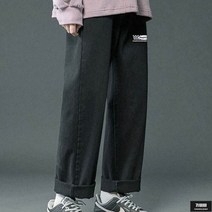 가바바 남성 빅사이즈 청바지 작은 바둑판 패치 포인트 캐주얼 데님팬츠 G67504