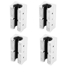 4pcs sbr20luu 20mm 알루미늄 합금 선형 모션 볼 베어링 베개 블록 열린 선형 베어링 슬라이드 블록 슬라이드 부싱, 하나, 은