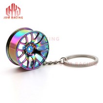 자동차키링 핫림 자동차 휠 허브 키 체인 브레이크 디스크 포함 링 타이어 BMW 아우디 팬용 링, 13 colorful no Brake