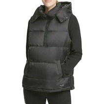 DKNY 스포츠 하프 지퍼 다운 패딩 조끼 블랙/매트 블랙 M