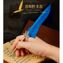 깃털 만년필 잉크 펜 캘리 그라피 딥펜 세트 DD-11632 깃털펜 잉크펜 펜촉 깃펜, 그레이