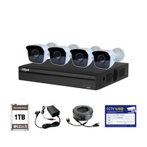 싸드 Full HD 210만화소 DVR 녹화기 + 실내외 카메라 4p 세트, TD-B120+DH-XVR5104HS-X1