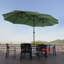 야외 롱 더블 파라솔 특대형, 녹색(밑좌석 없음)