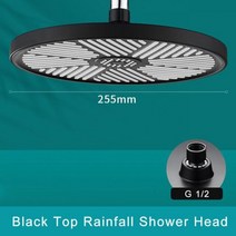 샤워기헤드 필터 대형 25cm 강우 샤워 헤드 욕실 고압 벽 조절식, Black B