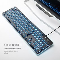 노트북 데스크톱 적용 외장 하이 비주얼 키보드 마우스 세트 온라인 게임 로봇 터치 e스포츠 초콜릿 백라이트 무음소음 사무용 키 마우스 커버 여귀요미 소, 블랙아이스블루(자동버전), 공식 표준, 공식 표준