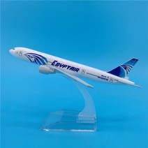 비행기모형 비행기다이캐스트 16CM 에어버스 A320 A330 A350 A380 보잉 B737 B747 B777 B787 비행기 모델 다이캐스트 항공기 완구 여객기 어린이 선물, 이집트 항공 B777