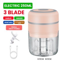 가축 사료 교반기 배합기 혼합 믹서 다기능 무선 전기 마늘 그라인더 미니 푸드 프로세서 100ML/250ML 다, 09 Upgraded 250ml Pink