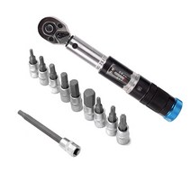 고정밀 디지털 토크 렌치 11PCS 1/4 Inch 2-20Nm Pre세트 Torque Wrench Sleeves 세트 Quick Release 미니, [01] Black