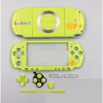 게임기케이스 휴대폰 레트로 PSP 2000 PSP2000 용 한정 풀 하우징 케이스 커버 완벽한 콘솔 셸 버튼 + 스, 04 YELLOW