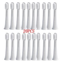 교체용 칫솔모 20 개 전동 칫솔 헤드 샤오미호환 Mijia T100 교체 치아 구강 딥 클리닝 sonicare, 01, 20개
