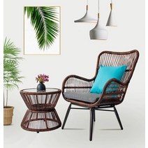 감성 라탄의자 홈카페 실내 야외 인테리어의자 안뜰 정원을위한 북유럽 등나무 옥외 의자 3 조각 세트 가구, 07 Table And One Chair