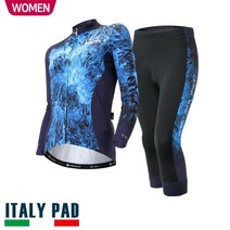 MCN 여자 여성 긴팔+7부 라이딩 로드 자전거 의류 옷 세트 크리샌서멈